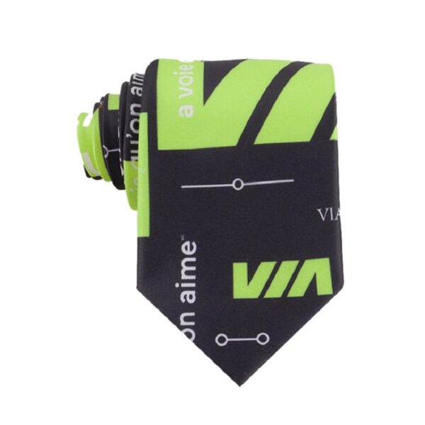 Eco-Friendly RPET Digital Print Jacquard Tie with Custom Logo - Image 2
