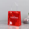 Red Christmas Gift Bag PVC Waterproof Clear Tote Bag