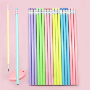 Triangle Rod Gloss Basswood Pencil with Rubber Tip
