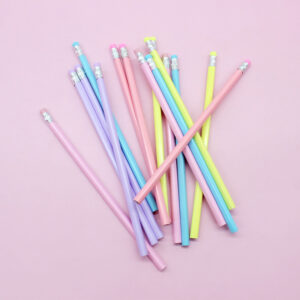 Triangle Rod Gloss Basswood Pencil with Rubber Tip