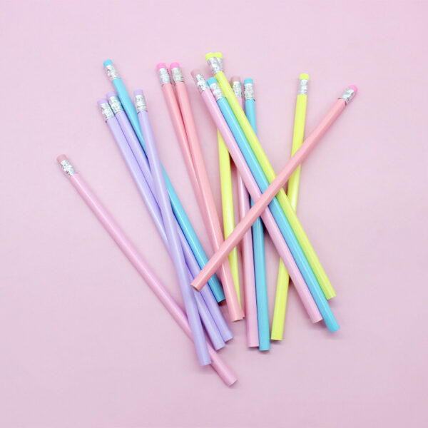 Triangle Rod Gloss Basswood Pencil with Rubber Tip