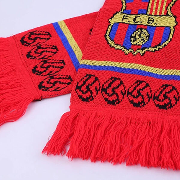 Custom Knitted Woven Sports Scarf with Tassel - Image 2