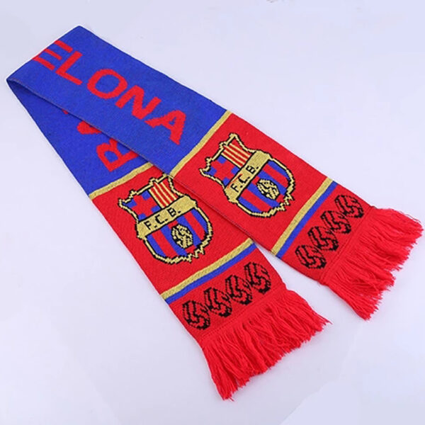 Custom Knitted Woven Sports Scarf with Tassel - Image 3