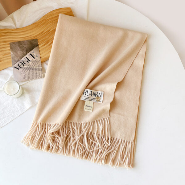 Custom Pure Color Premium Faux Cashmere Scarf - Image 2