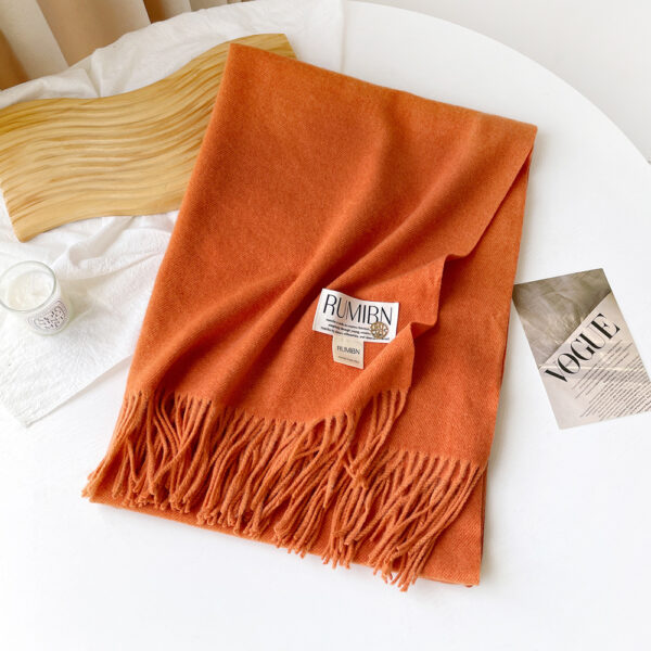 Custom Pure Color Premium Faux Cashmere Scarf - Image 4