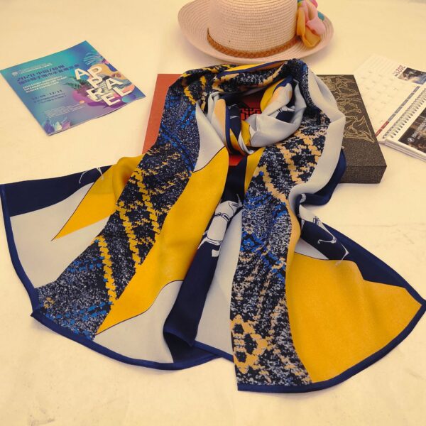Custom Long Fashion Silk Scarf - Image 4