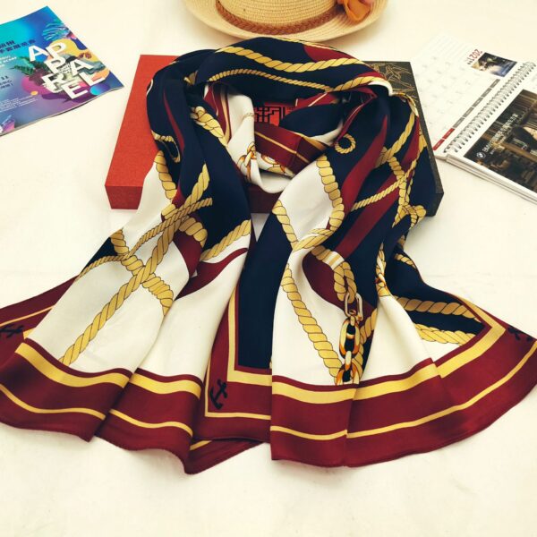 Custom Long Fashion Silk Scarf - Image 5
