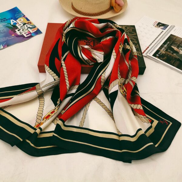 Custom Long Fashion Silk Scarf - Image 6