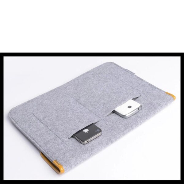 Felt Fabric Lock Button Laptop Sleeve - Image 3