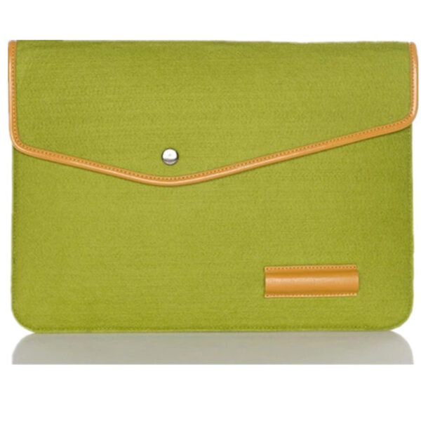 Felt Fabric Lock Button Laptop Sleeve - Image 4
