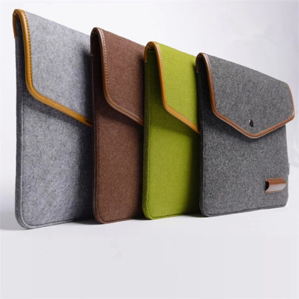 Felt Fabric Lock Button Laptop Sleeve - Image 5
