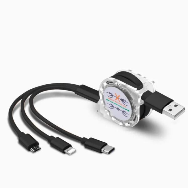 Advertising Retractable 3-in-1 Charging Cable - Image 2