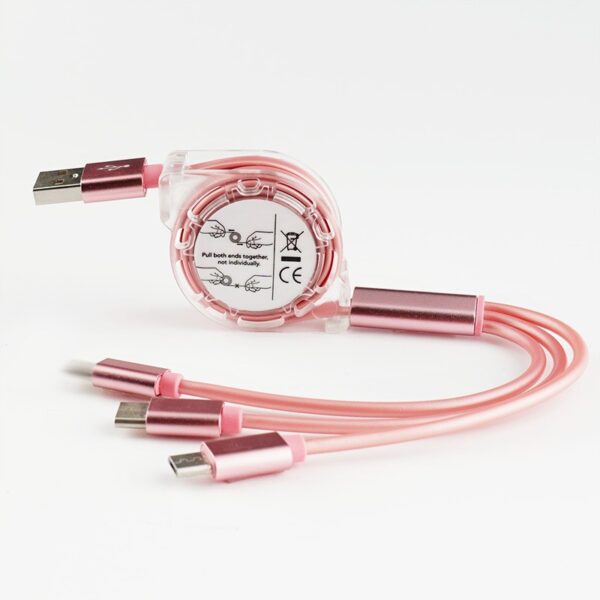 Advertising Retractable 3-in-1 Charging Cable - Image 4