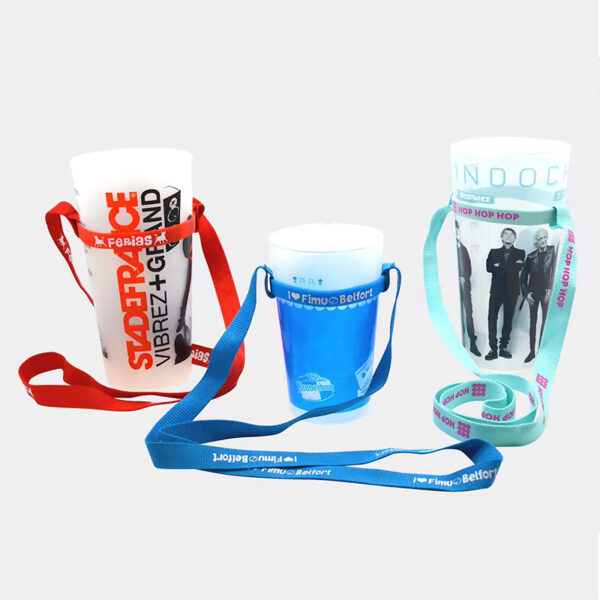 Custom Logo Polyester Water Bottle Lanyard with Silicone Rings - Image 3
