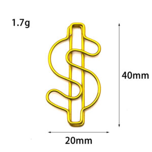Dollar Shaped Metal Paperclips