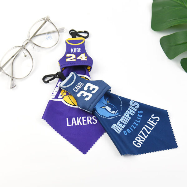 Basketball-themed Eyeglasses Cloth w/Pouch - Image 3