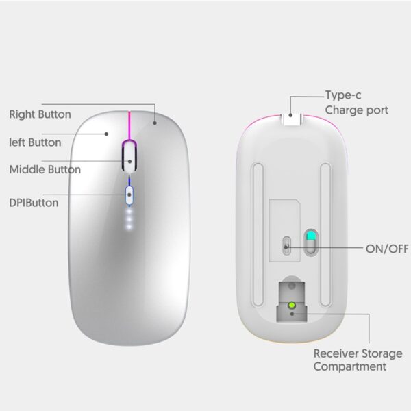 Bluetooth Mouse with Power Level Display - Image 2