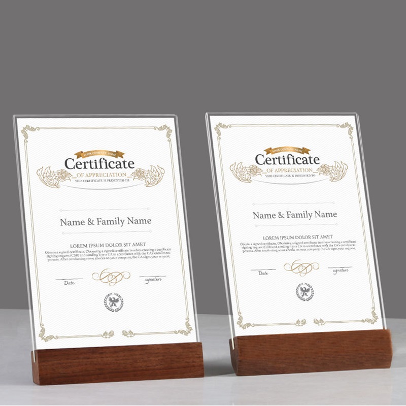 Solid Wood & Acrylic Photo Frame Stand