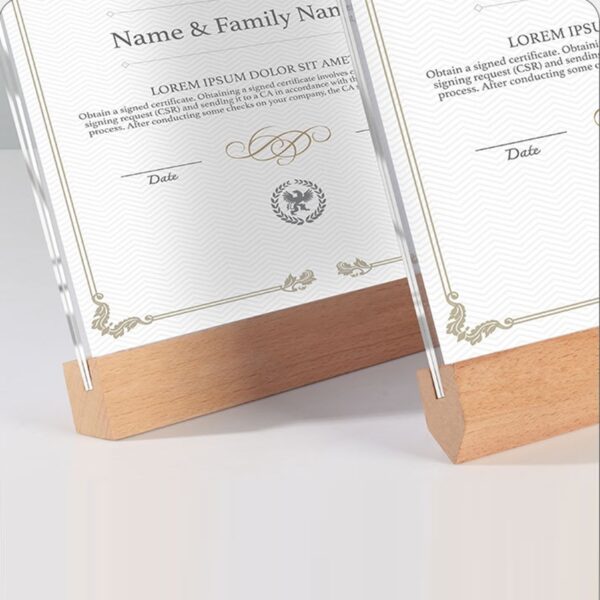 Solid Wood & Acrylic Photo Frame Stand