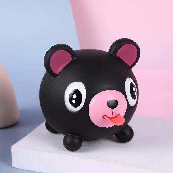 Black Bear Squeeze Toy with Tongue Stress Ball
