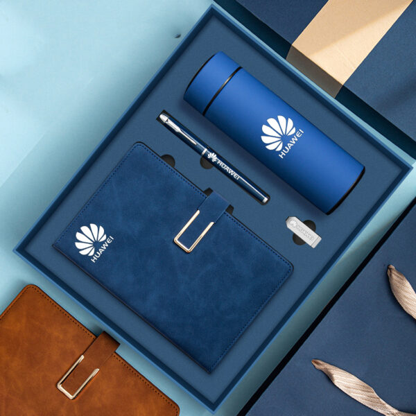 Water Bottle Set with Notebook & Pen & USB Flash Drive