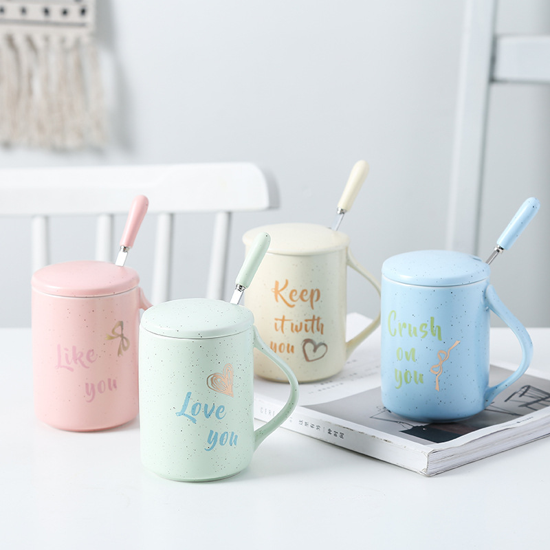 Custom Ceramic 13oz Coffee Mug with Lid and Spoon
