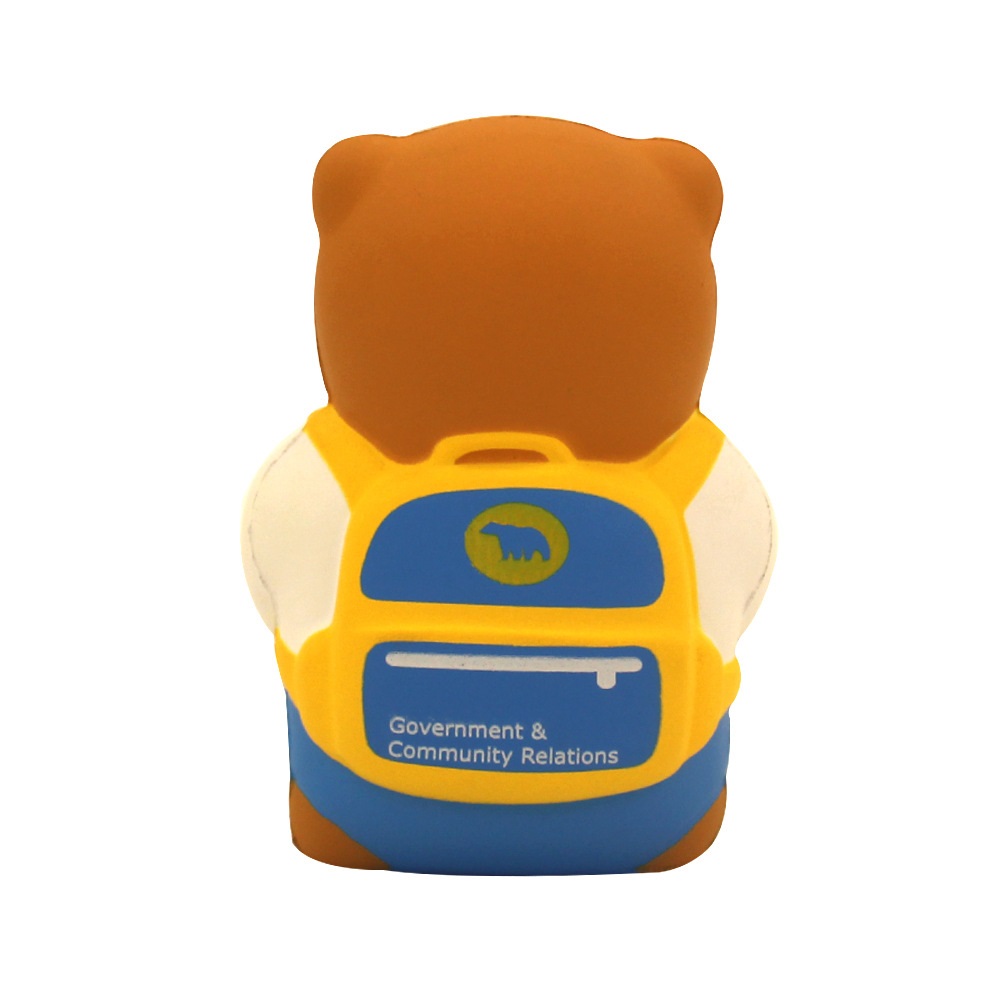 Foam High Rebound Bear with Backpack Stress Ball