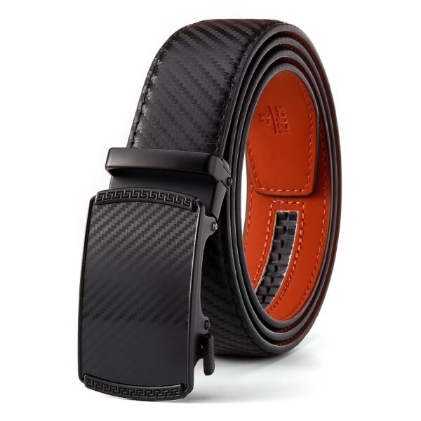 Men's Business Double Cowhide Leather Belt with Automatic Buckle