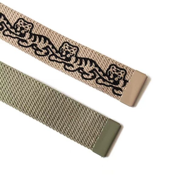 Canvas Metal Buckle Unisex Belt - Image 2