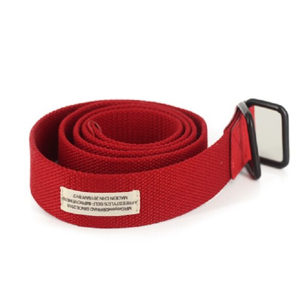 Unisex Double Loop Solid Color Canvas Belt