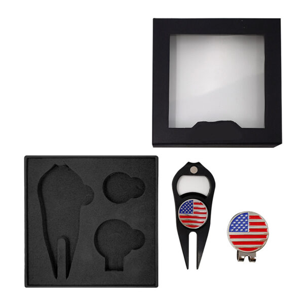 Customizable Golf Accessories Gift Set (Green Fork+Hat Clip+Ball Markers) - Image 2