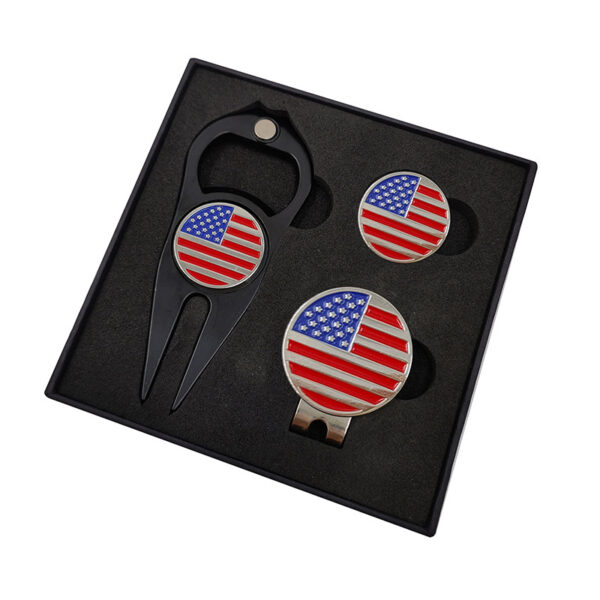Customizable Golf Accessories Gift Set (Green Fork+Hat Clip+Ball Markers) - Image 3