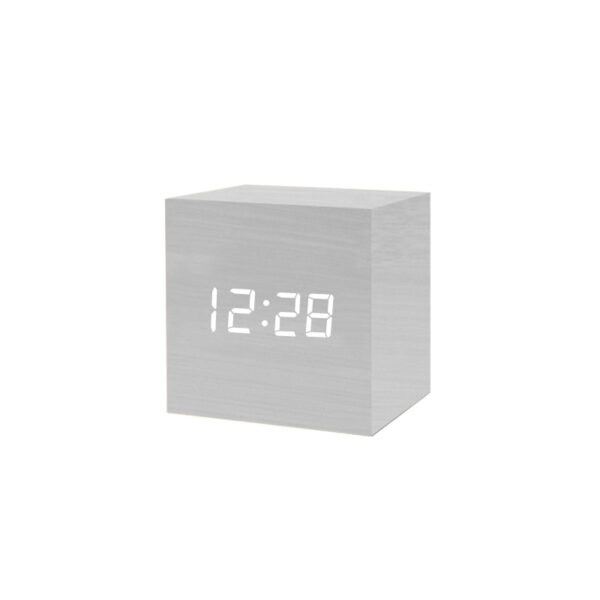 Blue LED Cube Alarm Clock With USB - Image 3