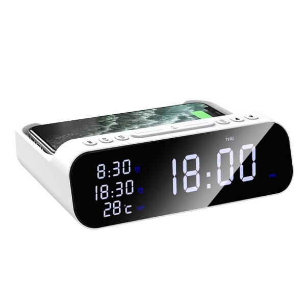 Desktop Digital Alarm Clock with Wireless Charger - Image 2