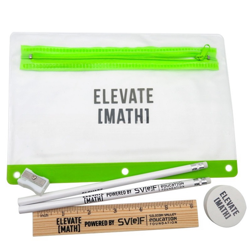 PVC Transparent Zipper Pen Case Combo Set