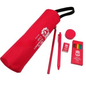 Red Round Pencil Pouch Stationery Set