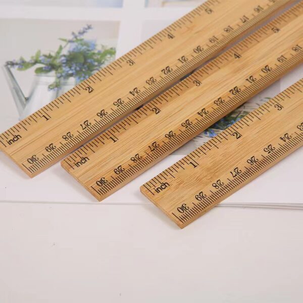Natural Eco-friendly Bamboo Ruler 12 inches - Image 2