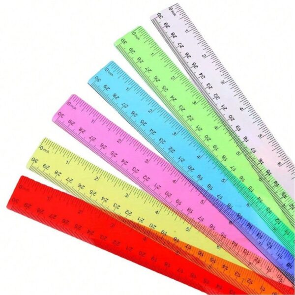 Colorful Transparent Plastic Ruler 12 inches - Image 3