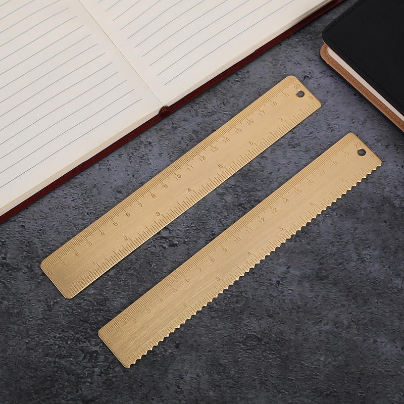 Thickened Vintage Brass Ruler 8 inches