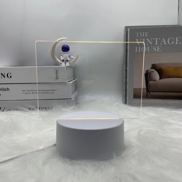 3D Night Light Erasable Writing Notes Blank Message Board - Image 2