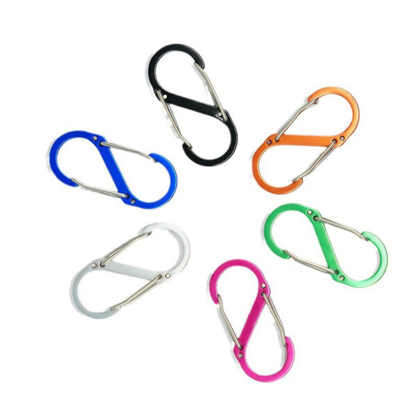 Aluminum Flat Type Carabiner Keychain S Shape Buckle