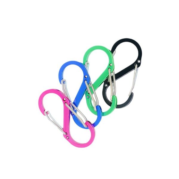 Aluminum Flat Type Carabiner Keychain S Shape Buckle - Image 2
