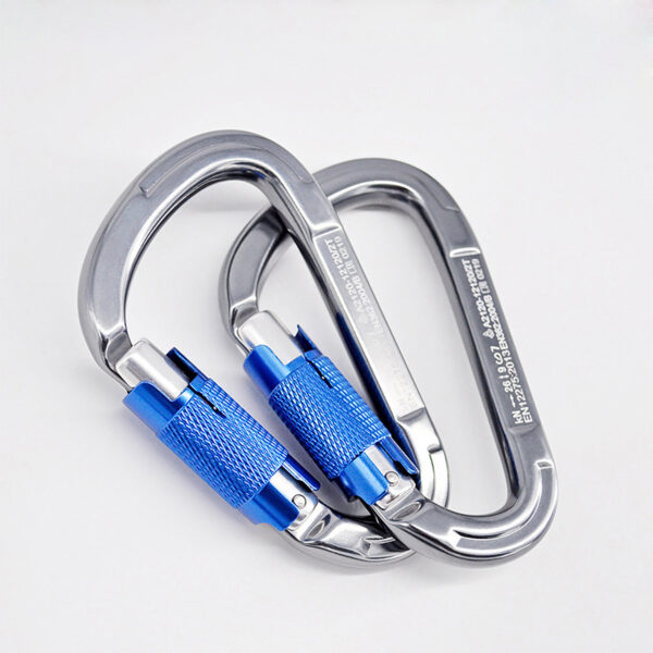Aluminum Flat Type Carabiner Keychain D Shape Buckle