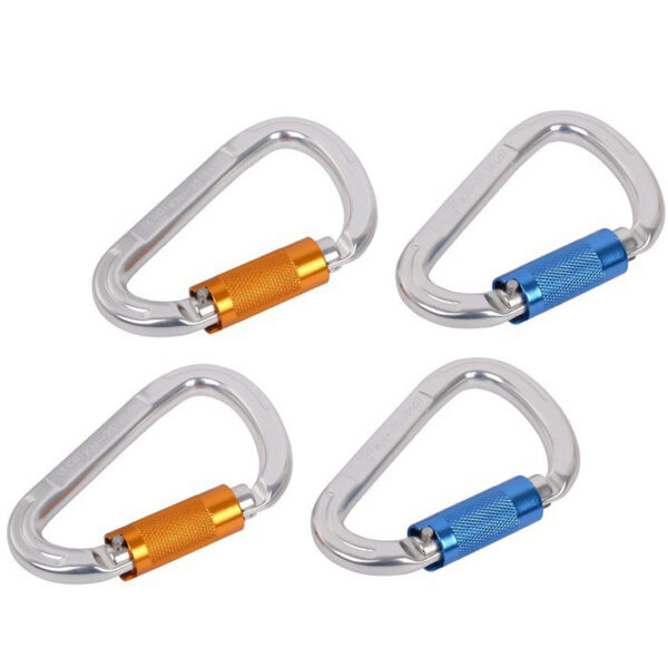 Aluminum Flat Type Carabiner Keychain D Shape Buckle - Image 2