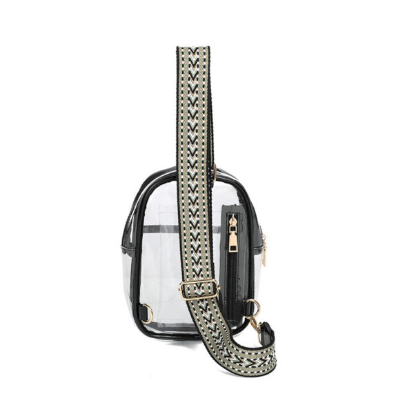 PVC Jacquard Shoulder Strap Transparent Women's Crossbody Bag - Image 2