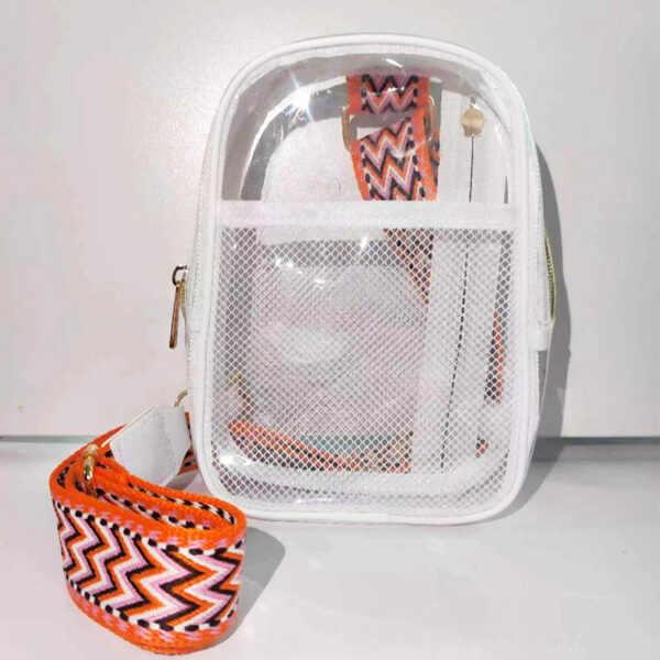 PVC Jacquard Shoulder Strap Transparent Women's Crossbody Bag - Image 3