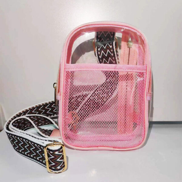 PVC Jacquard Shoulder Strap Transparent Women's Crossbody Bag - Image 4