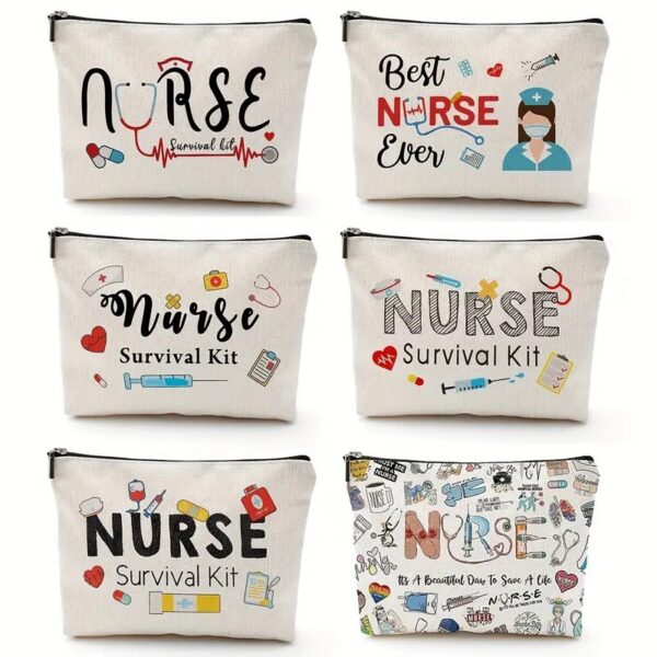 Cotton Linen Full Color Zipper Cosmetic Coin Pouch