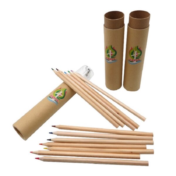 Colored Pencil Set In Tube With Sharpener-12-Piece - Image 2