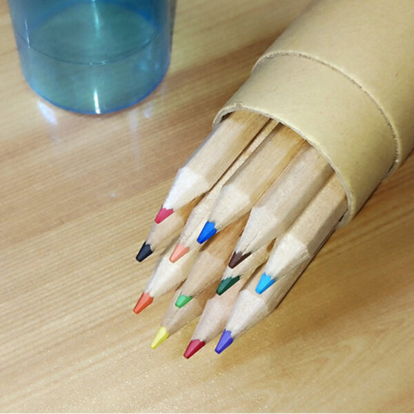 Colored MINI Pencil Set in Tube with Sharpener-Full color - Image 2